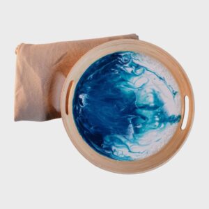 Bamboo Sarving Tray - Bamboo Base Handcrafted Resin Texture