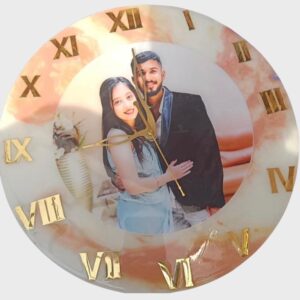 Customized Resin Photo Wall Clock – Personalized Memory Gift