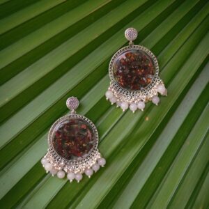 Heart-Shaped Resin Earrings with Real Flowers – Yellow Floral Jewelry